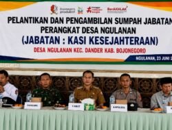 Pelantikan Kasi Kesra Desa Ngulanan, Camat Dander Minta Tingkatkan Pelayanan Masyarakat