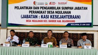 Pelantikan Kasi Kesra Desa Ngulanan, Camat Dander Minta Tingkatkan Pelayanan Masyarakat