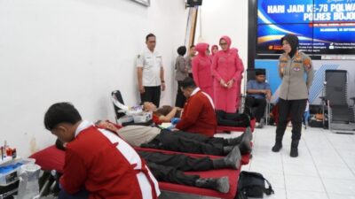 Peringati Hari Jadi Polwan ke-78, Polres Bojonegoro Gelar Aksi Donor Darah